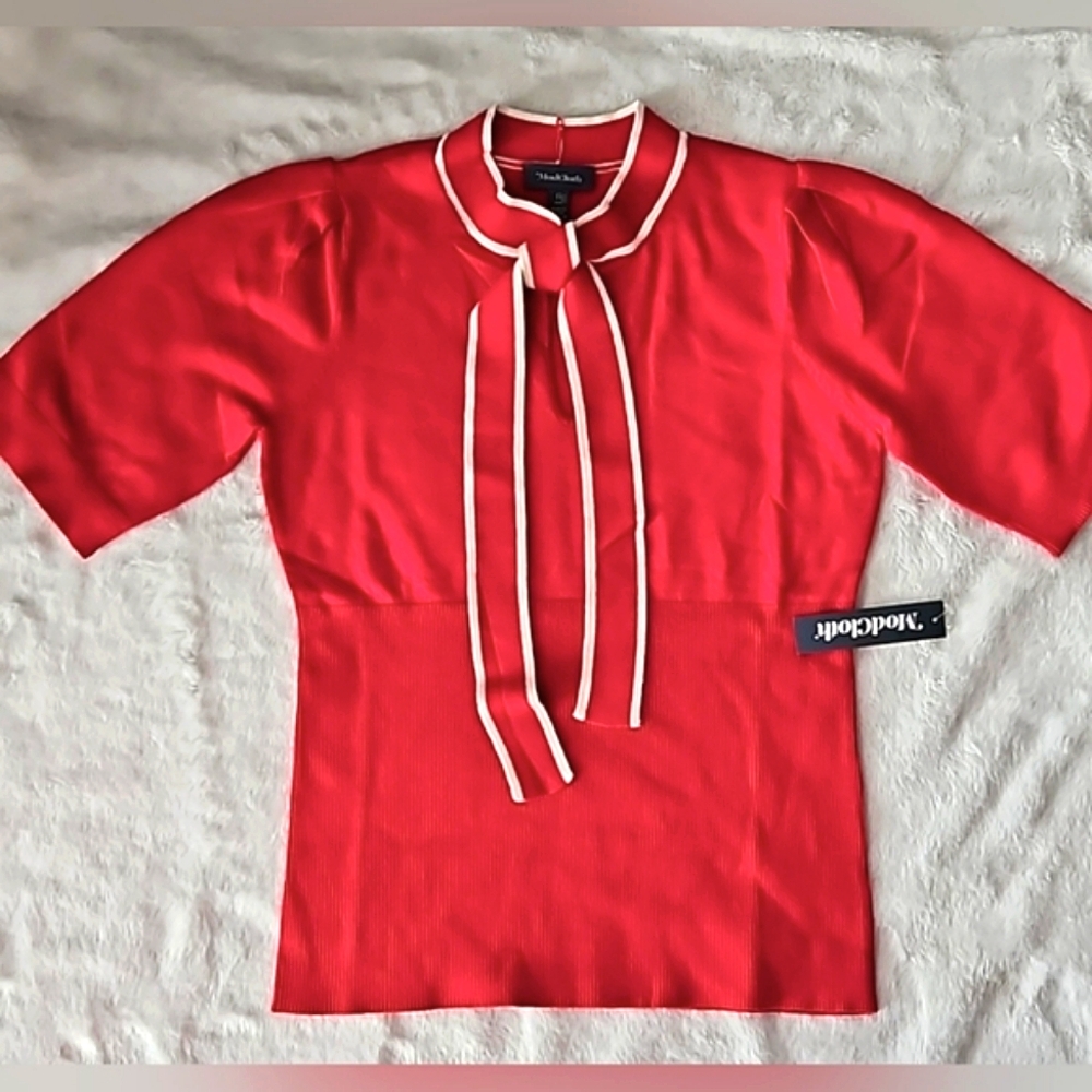 ModCloth Sz S 'Bow' Thyself Tie-Neck Knit Top